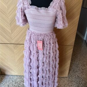 Elegant Lavender Ruffle Dress